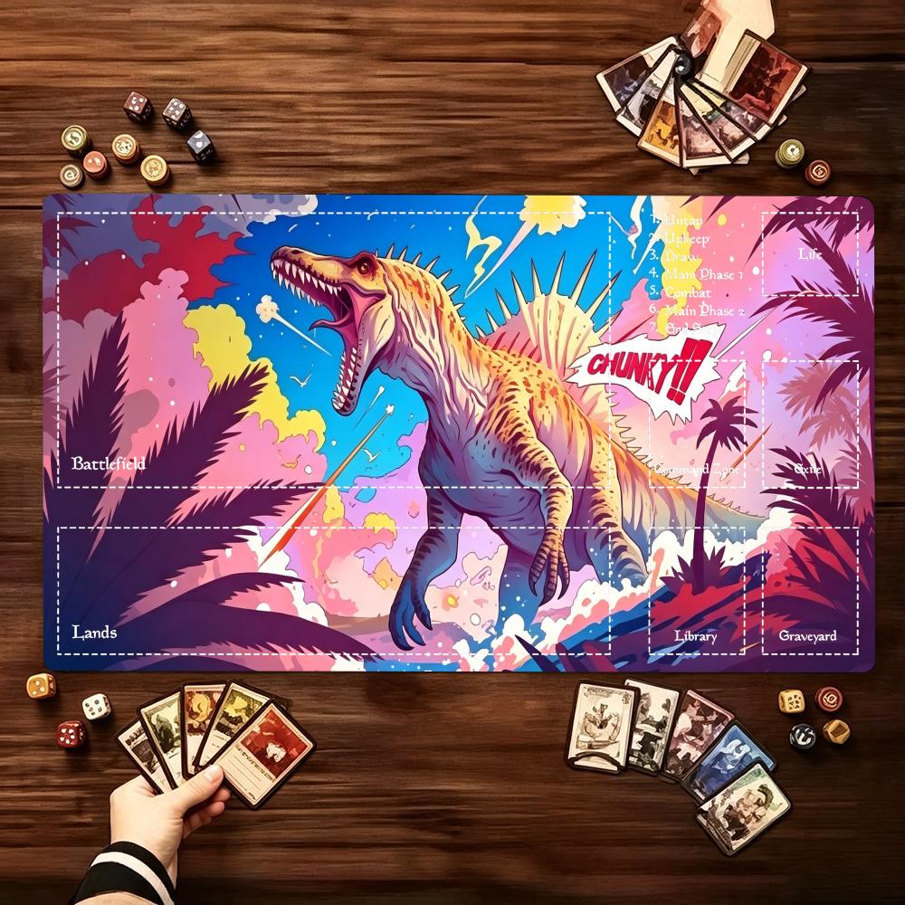 Desk Setup Trading - Canlı Jurasik Dinozor Desenli Geniş Oyun