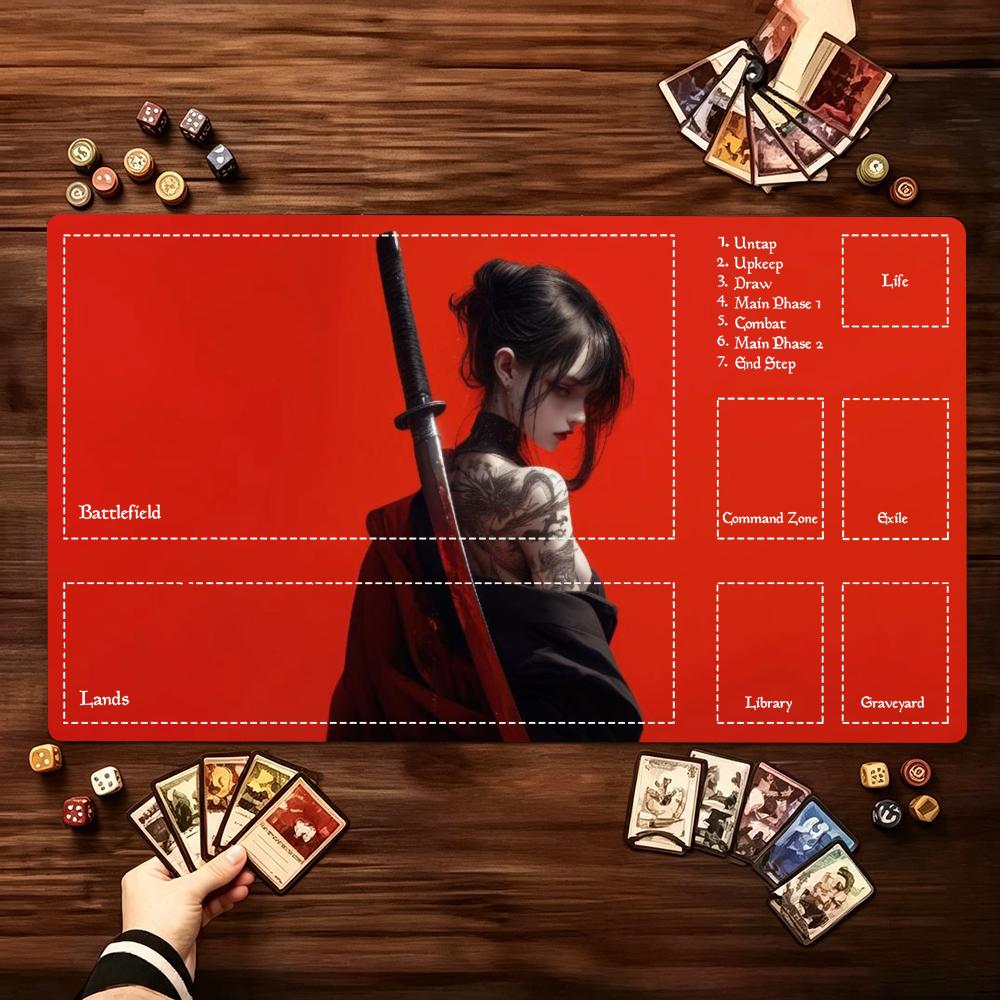 Desk Setup Trading - Anime Samuray Savaşçı Kız Büyük Boy