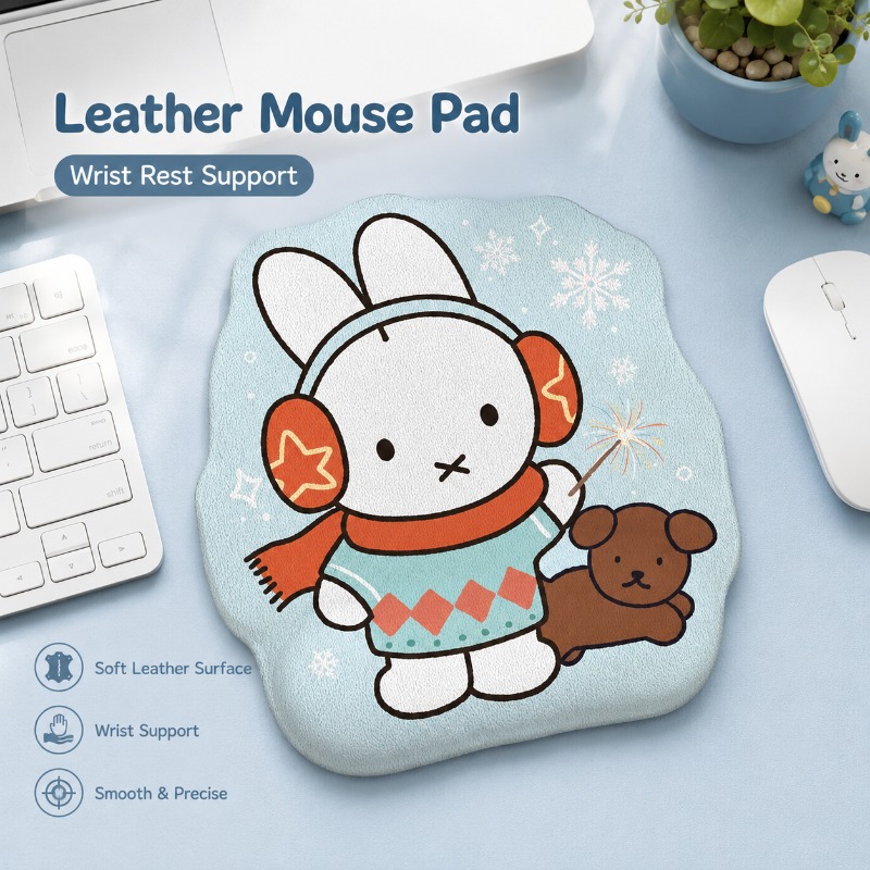 Desk Setup For Office - Anime Miffy Deri Mouse Pad, Bilek