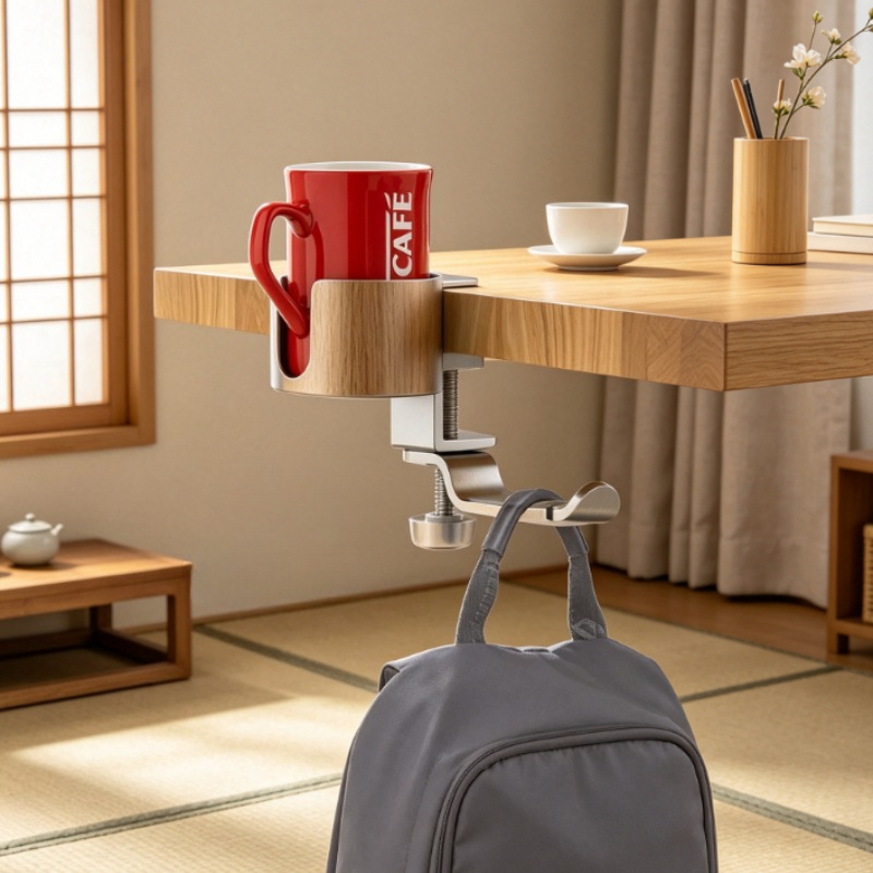 Desk Setup For Office - Premium Döner Bardak Tutucu Alüminyum Masa