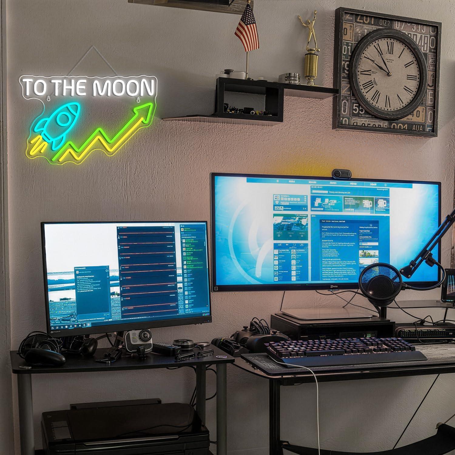 Hisse Senedi Neon Tabelası Gün - Desk Setup Trading incelemesi ve fiyatı