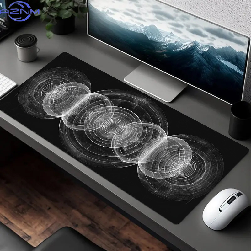 Büyük Siyah Beyaz Spiral Desen - Desk Setup Workspace incelemesi ve fiyatı