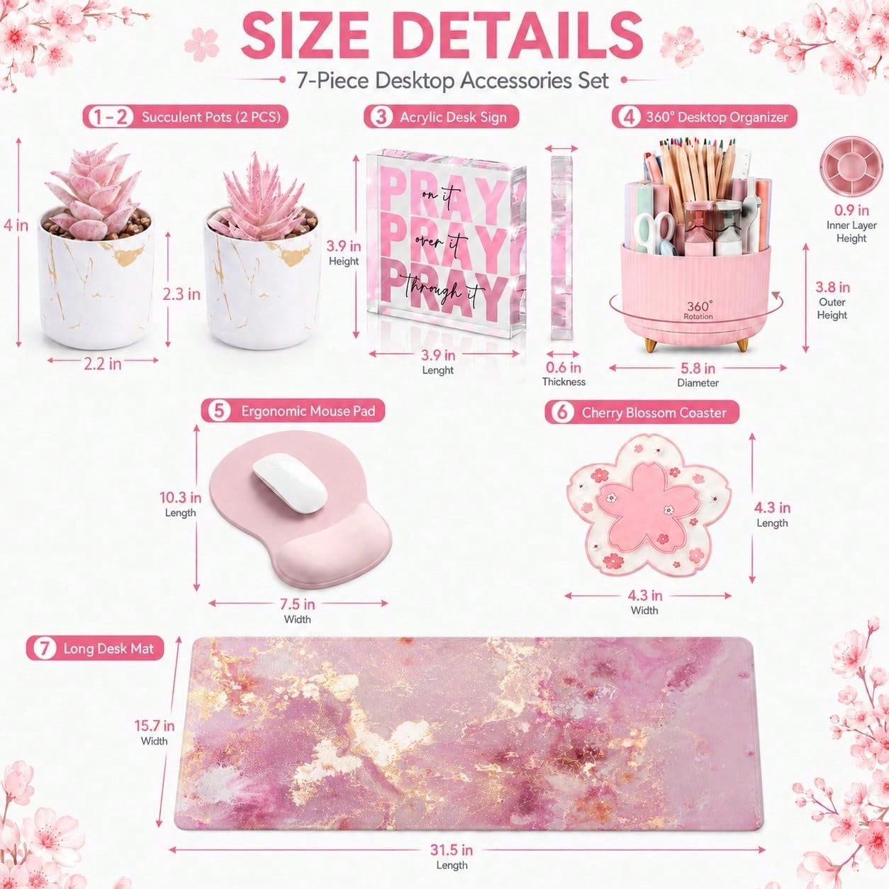 7 Parçalı Masa Dekor Seti, Ofi - Desk Setup Girly incelemesi ve fiyatı
